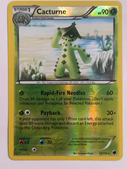 Pokemon Card Cacturne Plasma Freeze Reverse Holo Rare 10/116 - Image 1
