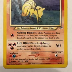 Pokemon Light Ninetales Neo Destiny Uncommon Card 50/105 LP Condition - Image 3