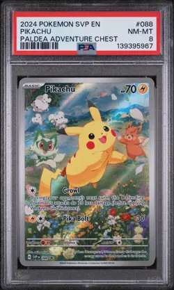 Pikachu 088 Sv: Scarlet & Violet Promo Cards Holo PSA 8 - Image 1