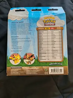 Let's Play Pokemon Pikachu and Eevee Collectible Box W/ 2 Decks Sealed 120 Cards - Image 2