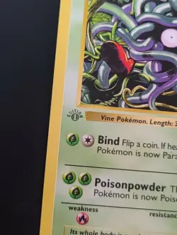 Tangela 66/102 Base Set 1st Edition Shadowless Common Card Light Gray **Error** - Image 2