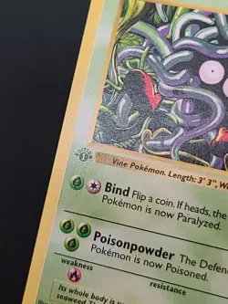 Tangela 66/102 Base Set 1st Edition Shadowless Common Card Light Gray **Error** - Image 3