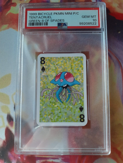 1999 Pokemon Tentacruel 8 of Spades Bicycle Mini Playing Card PSA 10 Gem Mint - Image 1