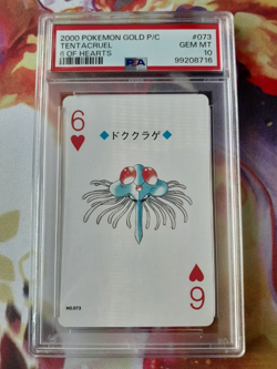 Pokemon Gold Ho-oh Back Tentacruel 6 of Hearts Poker Deck Playing Card PSA 10 - Image 1