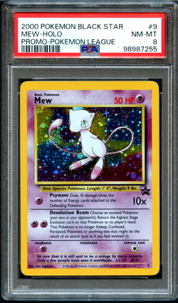 Pokemon Card: Black Star Promo MEW #9 PSA 8 NM-MINT - Image 1
