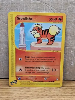 Growlithe 80/147 Aquapolis Non-Holo Vintage Pokemon Card TCG - Image 1