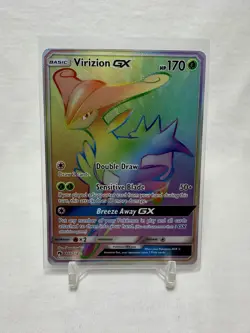 Pokemon Virizion GX 217/214 SM Lost Thunder Rainbow Secret Rare NM Card TCG - Image 1