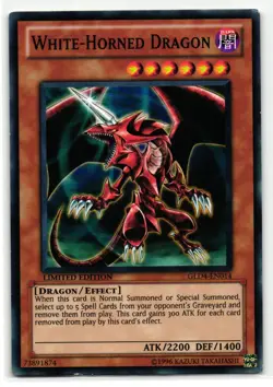 White-Horned Dragon Common | GLD4-EN014 | English Yu-Gi-Oh Card - Image 1