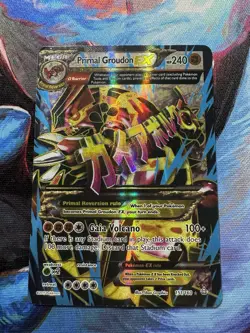 Pokemon Primal Groudon-EX TCG Full Art Ultra Rare Holo Card 151/160 - Image 1