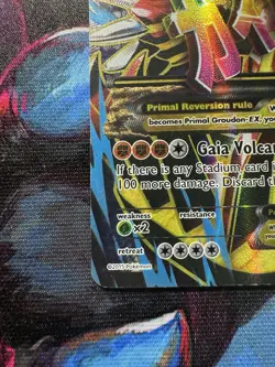 Pokemon Primal Groudon-EX TCG Full Art Ultra Rare Holo Card 151/160 - Image 5