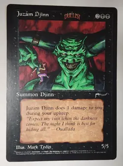 MTG Juzam Djinn Oversized 6 x 9 Promo card from Duelist Magazine MP Magic - Image 1