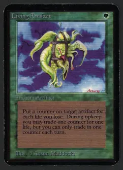 ***Alpha Living Artifact (Diagonal Bend)*** MTG Alpha Magic Kid Icarus - Image 1