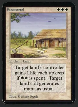***Alpha Farmstead (Edge Crease)*** MTG Alpha Magic Kid Icarus - Image 1