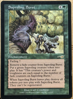 LIMITED EDITION Nemesis Vintage MtG Saproling Burst Unplayed NM - Image 1