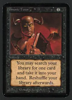 ***Alpha Demonic Tutor*** MTG Alpha Magic Kid Icarus - Image 1