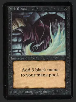 ***Alpha Dark Ritual (Indents)*** MTG Alpha Magic Kid Icarus - Image 1
