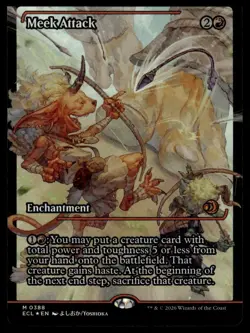 Mtg Lorwyn Eclipsed Meek Attack 0388 Showcase NM Foil - Image 1