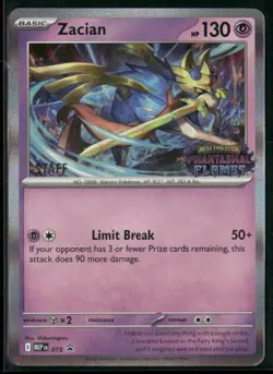 Zacian MEP 015 STAFF - Pokemon TCG Phantasmal Flames 2025 Promo NM - Image 1