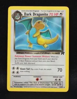 Dark Dragonite 22/82 - Team Rocket - NON-holo Rare Pokemon - LP - Image 1