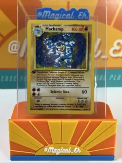 1st Ed Machamp #8 Holo Rare Pokemon 1999 Deck Exclusives WoTC First Edition MP - Image 1