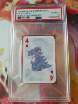 1999 Pokemon Nidoqueen 4 of Diamonds Bicycle Mini Playing Card PSA 10 Gem Mint - Image 1