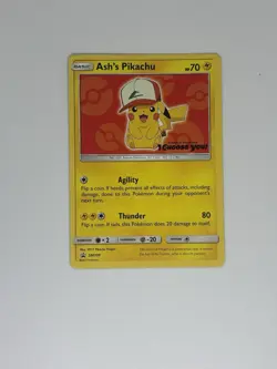 Pokemon TCG Ash's Pikachu 'I Choose You' SM109 Black Star Promo - Image 1