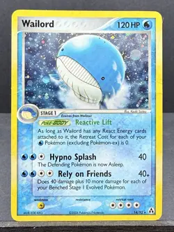 Wailord 14/92 Holo Rare Ex Legend Maker Pokemon 2006 Heavy Play HP - Image 1