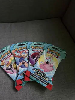Lot of 4 New Pokemon Journey Together Sleeved Booster Packs - Image 1