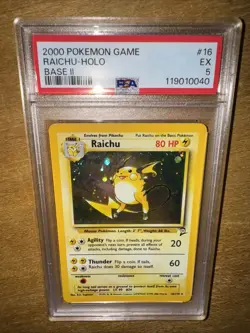 Pokemon Raichu 016/130 2000 Base Set 2 Holo Rare! PSA 5 EX! - Image 1