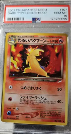 2001 Pokemon Japanese Neo-4 Destiny Dark Typhlosion Holo # 157 PSA - 10 With... - Image 1