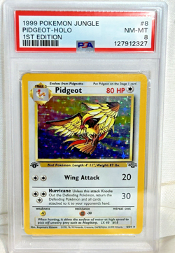 1999 Pokemon Jungle Pidgeot Holo 1st Edition PSA 8 - Image 1