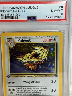 1999 Pokemon Jungle Pidgeot Holo 1st Edition PSA 8 - Image 2