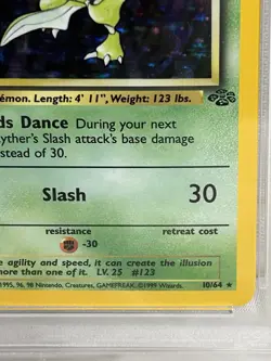 1999 Pokemon Jungle Scyther Holo 1st Edition PSA 8 - Image 4