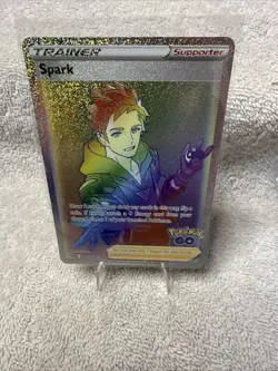 Pokemon Go Spark 085/078 Rainbow Secret Rare TCG Full Art Trainer - Image 1
