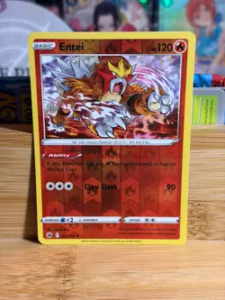 ENTEI 021/159 Crown Zenith Reverse Holo Common Pokemon TCG Near Mint - Image 1