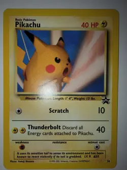 Pokemon TCG Snap Pikachu WOTC Black Star Promo 26 Vintage LP - Image 1