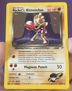 2000 Pokemon Gym Heroes Rocket's Hitmonchan 11/132 Holo Rare - Image 3