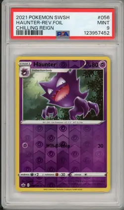 2021 Pokemon Chilling Reign Haunter Reverse Foil Holo #056 PSA 9 - Image 1
