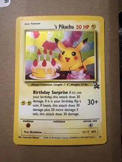 Pokemon 2000 Promo Black Star #24 Birthday Pikachu Holo - Image 1