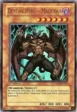 Destiny Hero - Malicious DP05-EN011 - Ultra Rare - Lightly Played 1st Edition Yu - Image 1