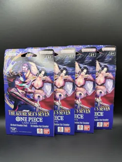 One Piece OP14 The Azure Sea’s Seven Sleeved Booster Pack Lot Of 4 - Image 1
