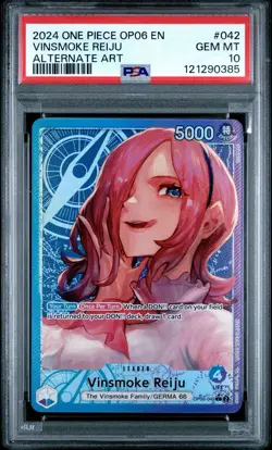 One Piece Wings Of The Captain Vinsmoke Reiju OP06-042 Leader Alt Art PSA 10 ENG - Image 1