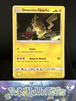 Pokemon Card Detective Pikachu 10/18 Detective Pikachu Holo Rare Near Mint - Image 1