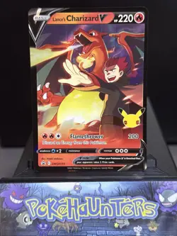 Pokemon Card Lance’s Charizard V SWSH133 Celebrations Black Star Promo LP - Image 1
