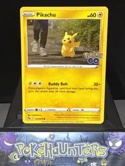 Pokemon Card Pikachu 027/078 Pokemon GO Cosmo Holo HD SWIRL Near Mint - Image 1