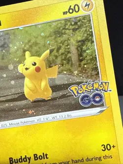 Pokemon Card Pikachu 027/078 Pokemon GO Cosmo Holo HD SWIRL Near Mint - Image 2