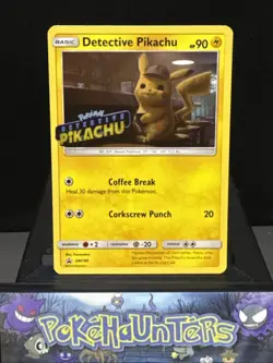 Pokemon Card Detective Pikachu SM190 Black Star Promo STAMPED Near Mint - Image 1
