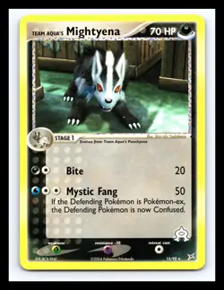 💥 Pokemon TCG Team Magma vs. Team Aqua Card | Team Aqua's Mightyena 15/95 Rare - Image 1