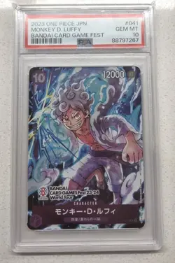 One Piece CCG Monkey D. Luffy P-041 PSA 10 Japanese Promo Bandai Card Game Fest - Image 1