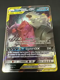Pokemon Mega Sableye Tyranitar Tag Team GX 126/236 Holo Card Unified Minds - Image 2